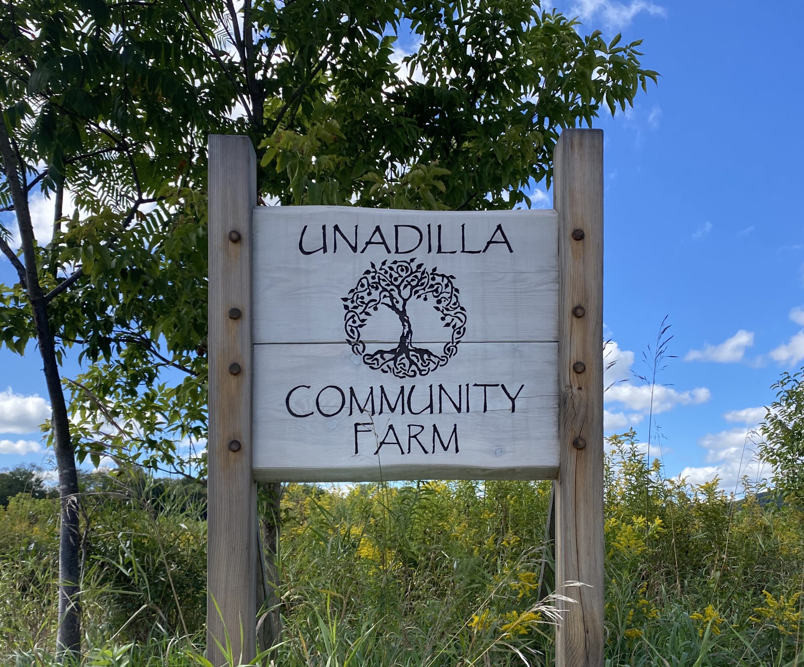Unadilla Community Farm roadside farm sign